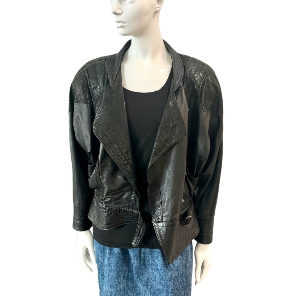Vintage Leather Bomber Style Jacket